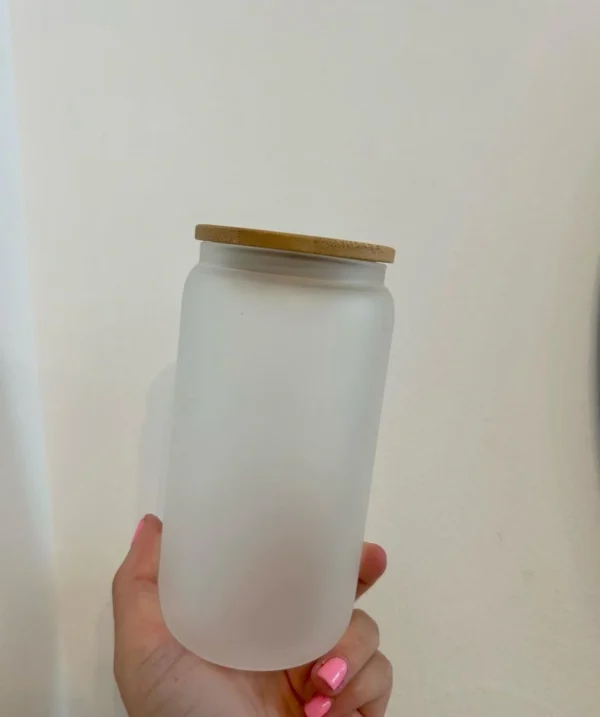 Frosted glass bamboo cold/warm cups - Image 3