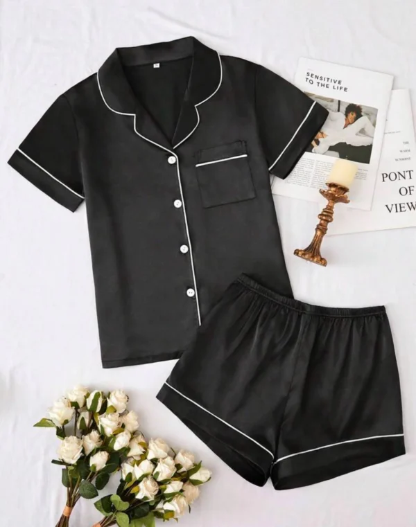 Adult Satin Plain Short Pjs